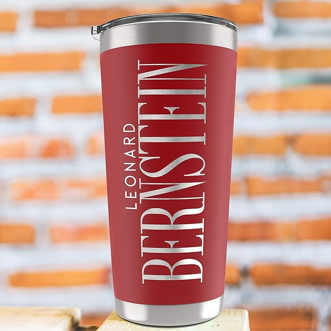 Personalized Gifts For Men - 20 Oz. Custom Tumblers w/Lid, Navy Blue - Insulated Travel Coffee Mugs - Optional Straw Set, Stainless Steel Double Wall Coffee Tumbler, Personalized Cups