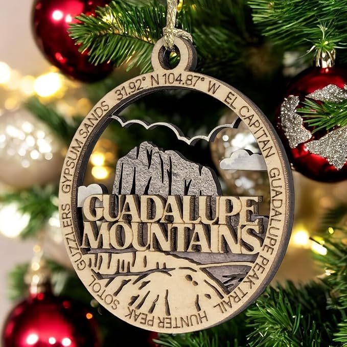 Guadalupe Mountains National Park Keepsake - El Capitan 3" Wooden Ornament - Laser Cut Christmas Tree Decor - USA Crafted