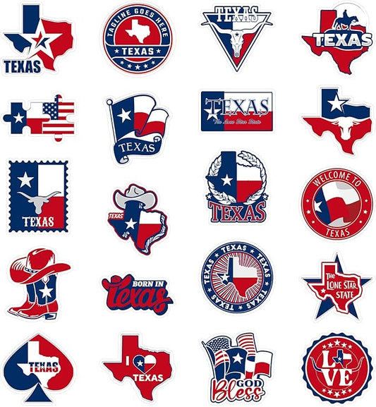 Texas Fridge Magnet Stickers - 20 Pcs Texas Refrigerator Magnet USA Flag USA State Travel Souvenirs Gifts Refrigerator Stickers for Home Kitchen Office Cruise Door Decor