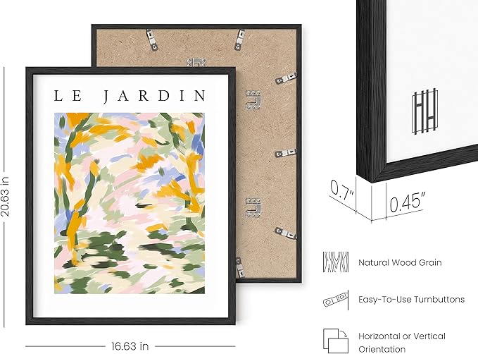 HAUS AND HUES Impressionist Art Posters – Danish Pastel Wall Decor, Aesthetic Exhibition Prints, Artsy Room Posters (Black Frame, 16x20)