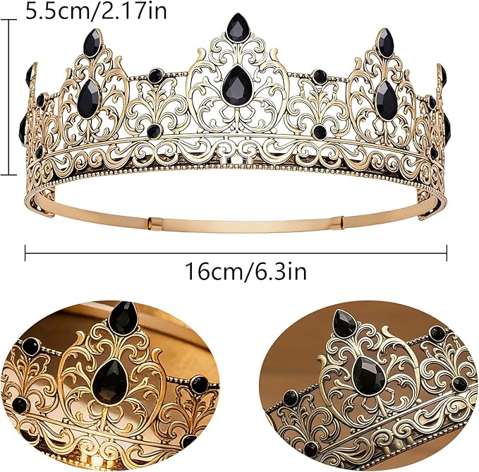 King Crown & Birthday Sash for Birthday Prom Party, Prom Decoration Gifts for Men, Costume Wedding Halloween