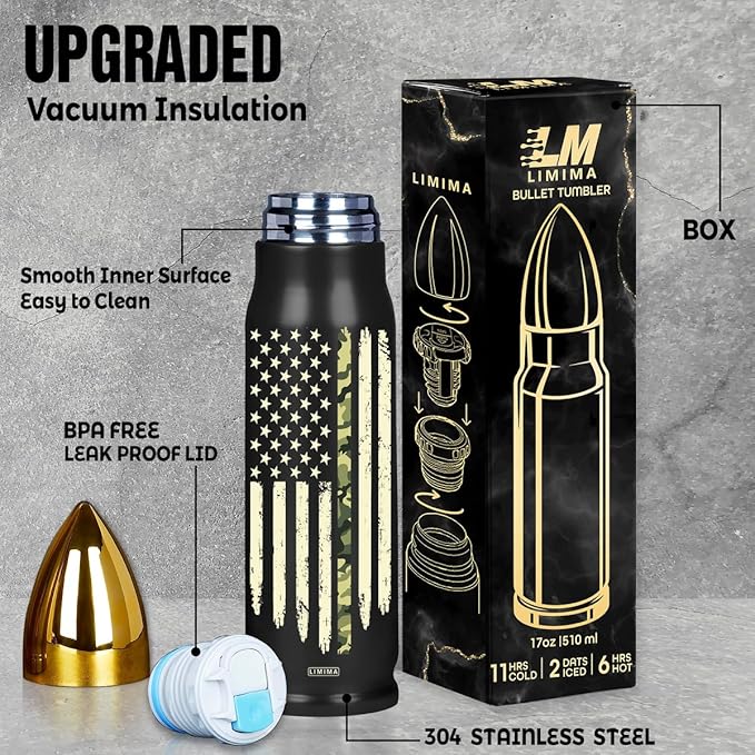 Veteran Gifts – 17oz Tumbler for Veterans, Navy, Army, Air Force, Marine Corps – Christmas, Xmas, Veterans Day, Birthday Gift for Men