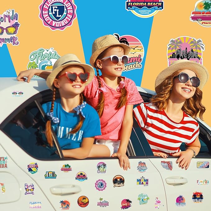 Konohan 30 Pcs Florida Souvenirs Gifts Florida Magnet for Refrigerator City Magnetic Refrigerator Stickers for Party Home Decoration
