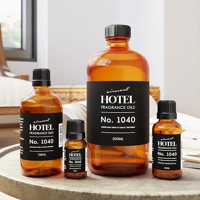 AirScent 50 Central Park Ritzy Hotel Fragrance No. 1040 - Elderflower Fresh Cut Grass Strawberry - Hotel Diffuser Oil for Ultrasonic and Waterless Diffusers and Crafting - 500 mL, 16.9 fl oz Bottle