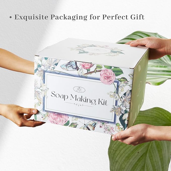 PIUH Soap Making Kit Including Soap Melter, 2lbs Soap Base, Silicone Molds & Scraper, Calendula,4 Fragrance Oils & Dyes for Soap Making,Soap Making Supplies Kits DIY Craft Kit for Adult & Kits