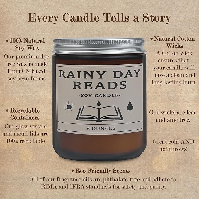 Book Lover Candle,Book Lovers Gift Ideas, Candle for Women, Reading Gifts, Birthday Gifts, Holiday, Scented Candles for Men, Women, Librarian 8oz