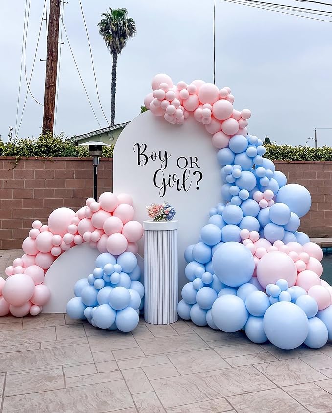Bezente Pastel Blue Latex Party Balloons - 8 Pack 36 inch Round Helium Light Blue Bridal Blue Balloons for Boys Girls Birthday Bridal Shower Gender Reveal Wedding Anniversary Party Decorations