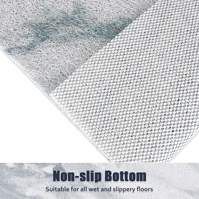 Shower Mat Non Slip - 24x24 Inch Soft Comfort Bath Mat with Drainage Holes, PVC Loofah Massage Bathmat for Shower, Tub, Bathroom, Wet Areas, Quick Drying