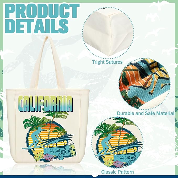 Large Canvas Tote Bags Decorative Themed City Souvenir Gift Bags with Handle Shopping Basket Reusable
