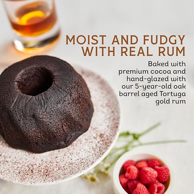 TORTUGA Caribbean Chocolate Rum Cake - 32 oz Rum Cake - The Perfect Premium Gourmet Gift for Gift Baskets, Parties, Holidays, and Birthdays - Great Cakes for Delivery