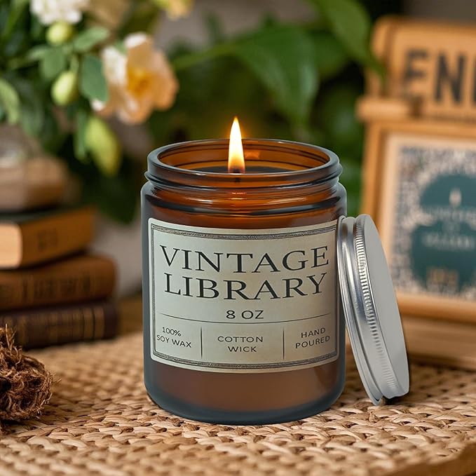 Book Lover Candles, Book Lovers Gift Ideas, Candle for Women, Reading Gifts, Birthday Gifts, Holiday, Scented Candles for Men, Women, Librarian