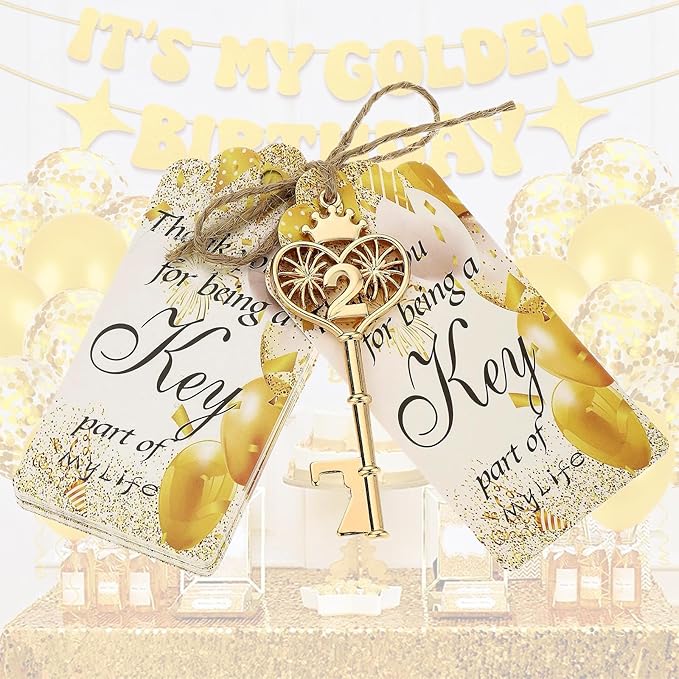 48PCS 2th Birthday Bottle Opener 2 Souvenir Party Supplies Key Opener 2th Baby Birthday Return Gifts Wedding 2th Baby Shower Gender Reveal Anniversary Party Decor(48,2th opener)