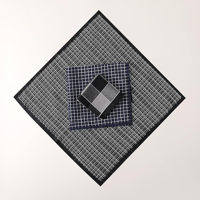 HOULIFE Men’s Handkerchiefs, Black Cotton Handkerchiefs for Men, 17x17 11 Pcs
