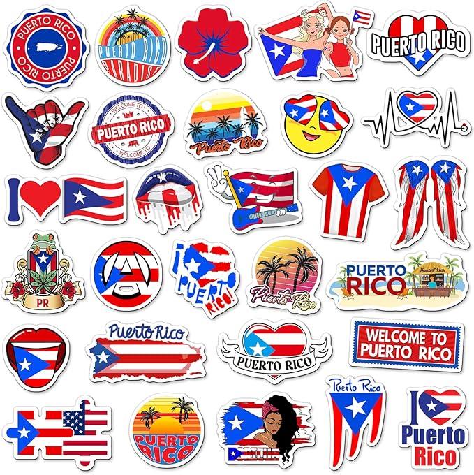 Konohan 30 Pcs Puerto Rico Souvenirs Gifts Puerto Rico Magnet for Refrigerator City Magnetic Refrigerator Stickers for Home Decoration