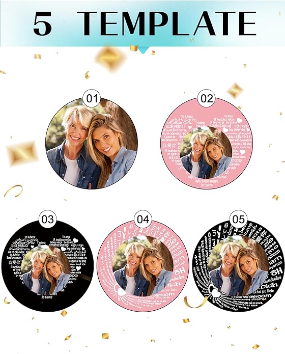 SUPHELPU Personalized Mother's Day Gifts for Mom From Daughter - Custom Photo Necklace With Picture Inside - Projection Necklace for Mom - Memorial Gift