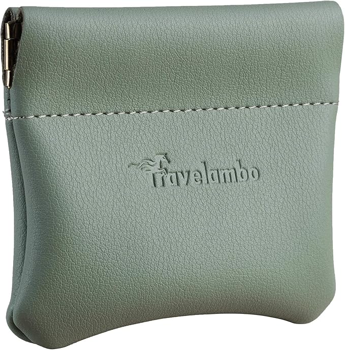 Travelambo Leather Squeeze Coin Purse Pouch Change Holder For Men & Women 2 pcs set