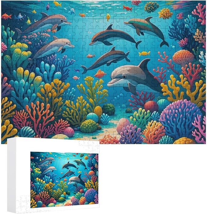 Wooden Puzzle - Sea World Wooden Puzzles for Adults 300 Pieces Challenge Puzzles，Educational Games，Family Puzzles，Unique Gifts for Wall Art ，Funny Puzzles