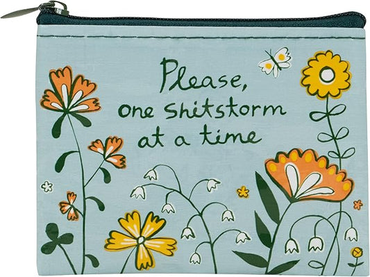 Blue Q Coin Purse – Cute Coin Pouch for Men and Women, Small Wallet Keychain Organizer, Zipper Bag for Coins, Gift Cards & Earbuds, Mini Card Holder, Compact Zip Wallet, 3"h x 4"w