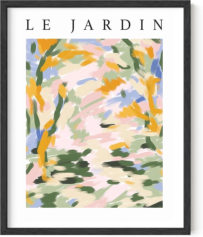 HAUS AND HUES Impressionist Art Posters, Danish Pastel Wall Decor, Artsy Room Prints, Le Jardin Art Exhibition Poster (Unframed, 16"x20")