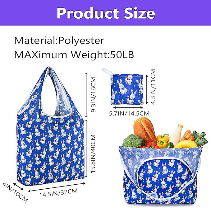 LOLOMLO 6 Pack Eco-Friendly Reusable Grocery Bags Lightweight Durable Washable Shopping Tote Foldable Outings Storage Pouch