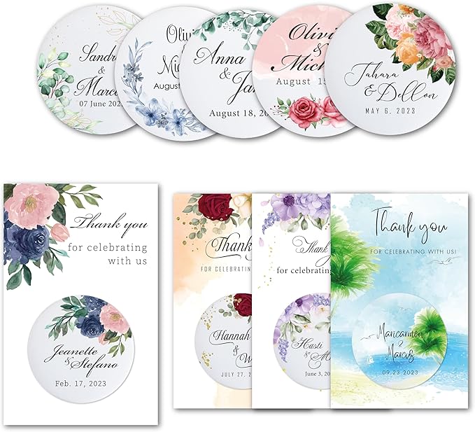 20 PCS Personalized Wedding Favors Bottle Openers - Custom Wedding Gifts for Guests with Thank You Cards, Memorable Thank You Gift for Celebrating Your Special Day (Circle)