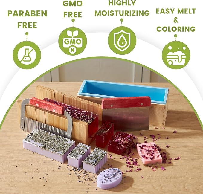 Deluxe Goat Milk Soap Making Kit for Adults, DIY Natural Soap Making Supplies Kit Included Soap Melting Pot, Goat Milk Soap Base, Dyes, Essential Oils and Supplies for Making Soaps Gift