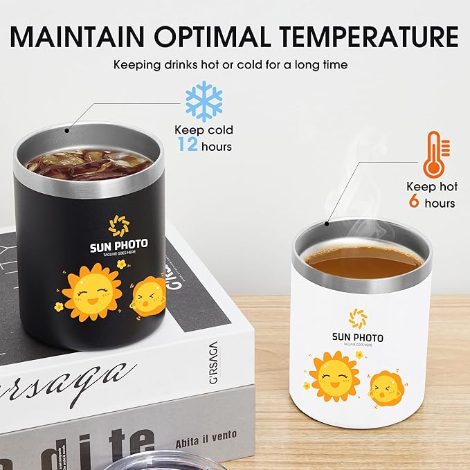 Personalized Custom Tumbler Print in USA 12oz 50Pcs Stainless Steel Travel Coffee Cup with Lid & Straw Double Wall Insulated Mug With Colorful Text Logo Photo