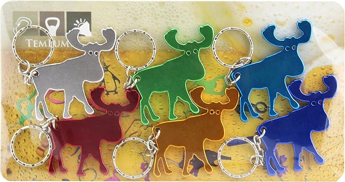 SWATOM Moose Keychain Bottle Opener Beer Opener Tool Key Tag Chain Ring Accessories