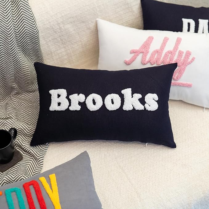 Custom Monogram Pillow - Personalized Embroidered Pillow - Customized Letter Monogrammed Pillows - Customized Pillow Gift for Couple - Home Decorations Gift - House Warming Gifts New Home