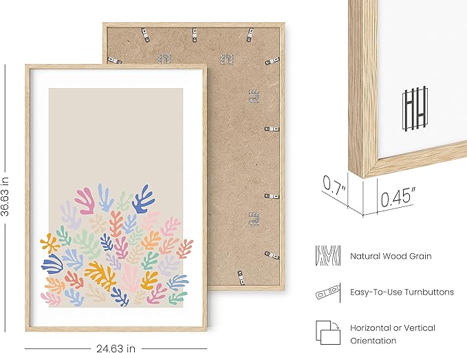 HAUS AND HUES Henri Matisse Prints, Matisse Exhibition Poster, Danish Pastel Wall Art, Aesthetic Pastel Room Decor (Beige Frame, 24x36)