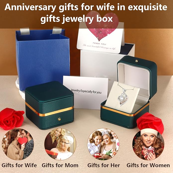 Mothers Day Gifts for Mom -Grandma Mom from Daughter Son, Gifts for Wife Nana Mother Birthday-Christmas Day for Women Her Jewelry Gift, Pearl Necklaces