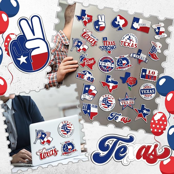 Konohan 25 Pcs Texas Souvenir Gifts Texas Magnets for Refrigerator Bulk Fridge Magnet Stickers States Souvenirs Gifts Magnet Holiday Magnetic Travel Decoration for Home Car Decor