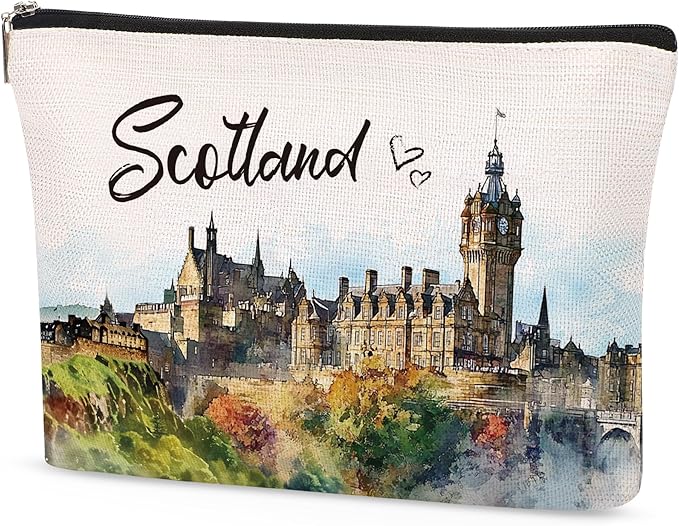 Scotland Makeup Bags Gifts for Women, Scotland Souvenirs Themed Gifts Cosmetic Bag, City Travel Essentials Gifts for Girls Besties Best Friend Bff Sister Daughter