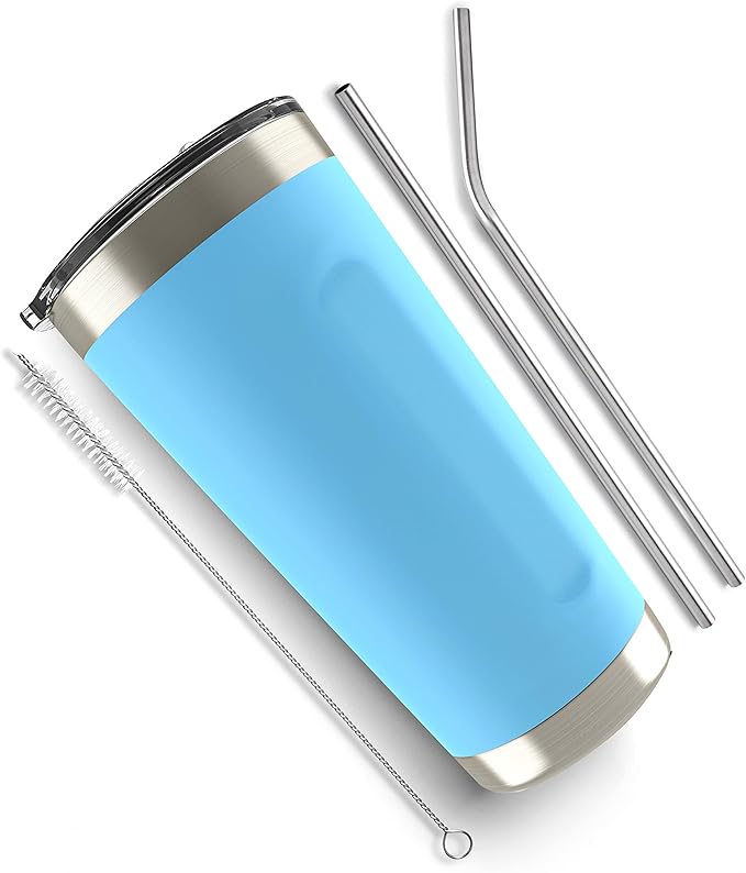 Personalized Gifts For Women - 20 Oz. Custom Tumblers w/Lid, Red - Insulated Travel Coffee Mugs - Optional Straw Set, Stainless Steel Double Wall Coffee Tumbler, Personalized Cups