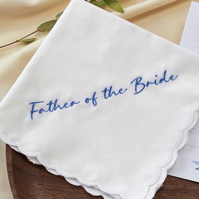 Truliva Wedding Gifts: Mother & Father of the Bride Handkerchiefs, Something Blue