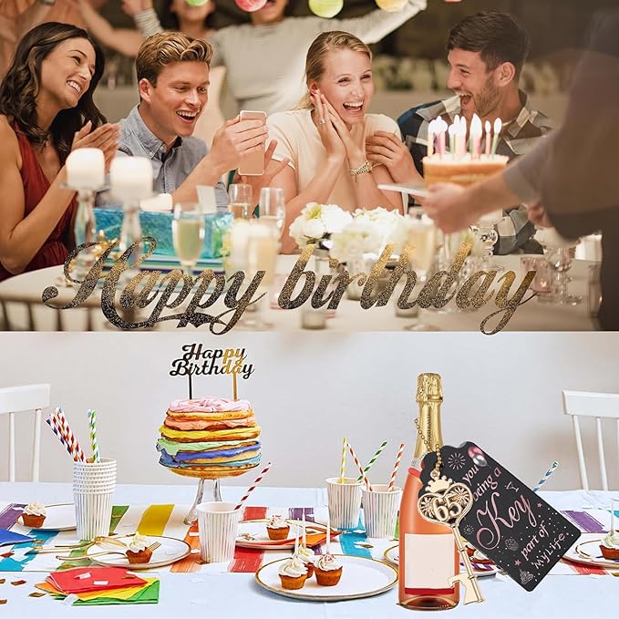 48PCS 65th Birthday Bottle Opener 65 Souvenir Party Supplies Key Opener 65th Baby Birthday Return Gifts Wedding 65th Anniversary Party Decor(48,65th key)