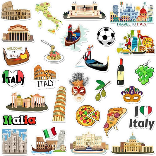 Konohan 30 Pcs Italy Souvenirs Gifts Italy Magnet for Refrigerator City Magnetic Refrigerator Stickers for Home Decoration