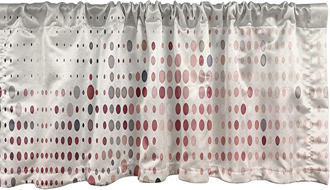 Ambesonne Polka Dot Window Valance, Surreal Composition of Dreamy Spots Art Modern Pastel Abstract Rounds, Curtain Valance for Kitchen Bedroom Decor with Rod Pocket, 42" x 12", Blush Lilac Eggshell