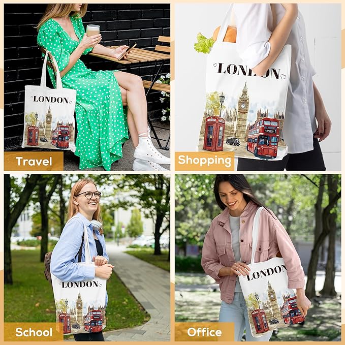 Europe Travel Souvenirs Gifts Tote Bags Reusable Grocery Bags London Paris Switzerland Gifts for Women
