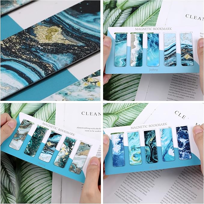 15 Pieces Bookmarks, Magnetic Bookmarks for Women, Men, Book Lovers, Page Markers for Students Teachers Reading (Multi Ocean)