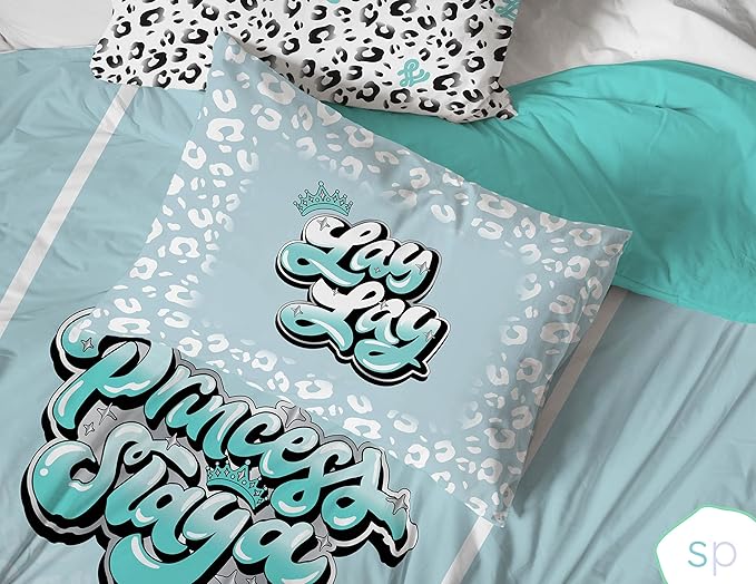 Saturday Park That Girl Lay Lay Princess Full/Queen Duvet Cover & Sham Set - 3 Piece 100% Organic Cotton Duvet Set - GOTS & Oeko-TEX Certified (Nickelodeon Official)