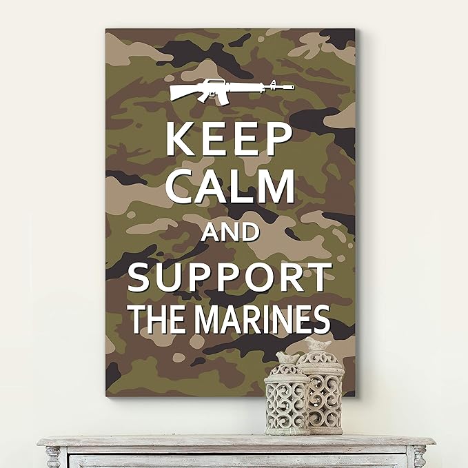 Renditions Gallery Nature Military Wall Art Home Paintings & Prints Artwork Calm Supportive Marines Glam Patriotic Motivational American Modern Decor for Bedroom Office Kitchen - 30"x40" LT25