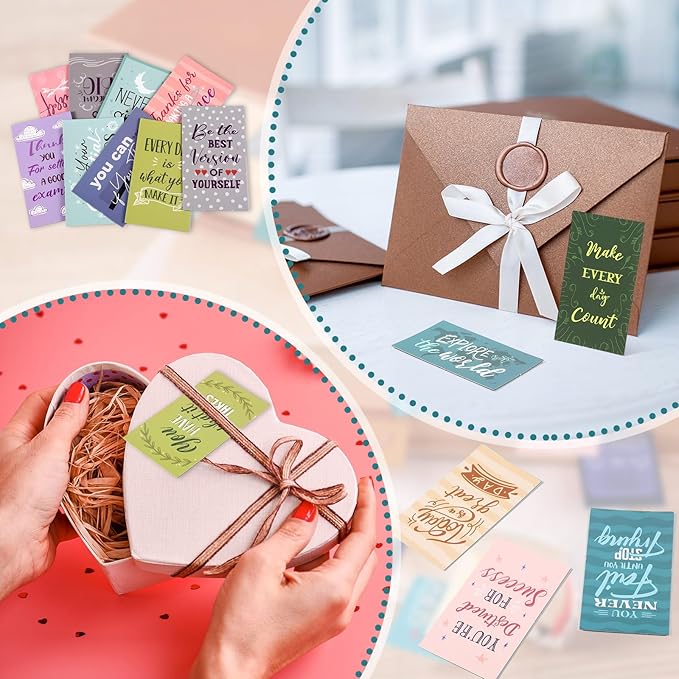 Xuhal 60 Pcs Inspirational Magnets Bulk Rectangle Positive Affirmation Magnets Decals Decorative Inspiring Quotes Fridge Magnetic Stickers for Adults Students Team Motivational Gifts (Classic)