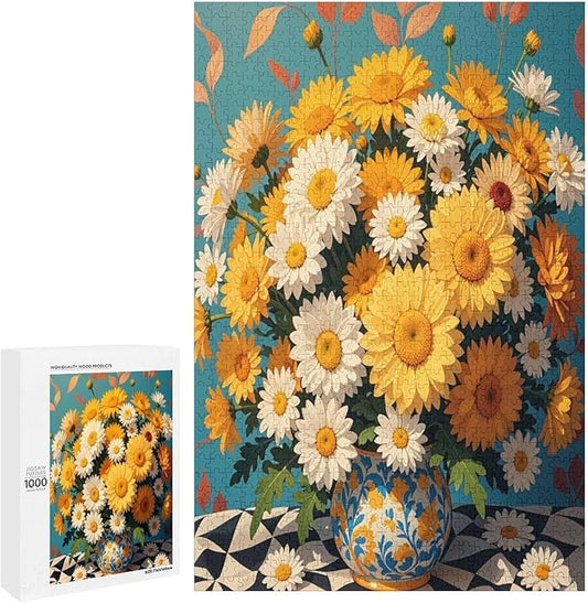 Jigsaw Puzzles for Adults 1000 Piece - Chrysanthemum Themed Wooden Puzzles Challenge Puzzles，Educational Games，Family Puzzles，Unique Gifts for Wall Art ，Funny Puzzles