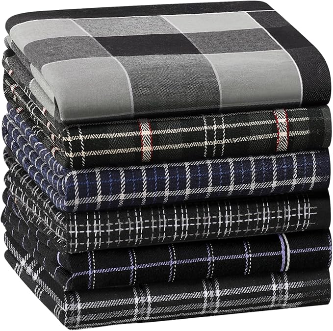 HOULIFE Men’s Handkerchiefs, Black Cotton Handkerchiefs for Men, 17x17 11 Pcs