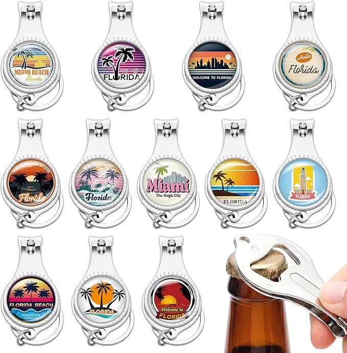 12 Set Florida Keychain Souvenirs and Gifts Bulk Includes Florida Keychains Bottle Openers Nail Clipper Gifts