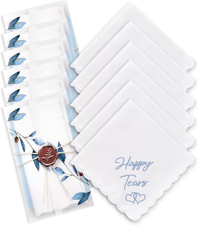 Mother Of The Bride Gifts Something Blue For Bride On Wedding Day Handkerchief