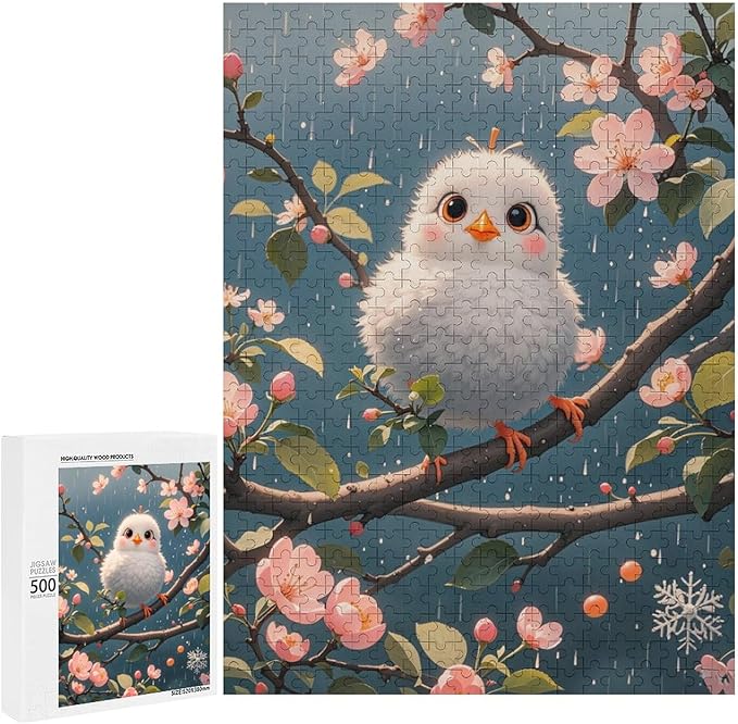 Wooden Puzzles 500 Piece，Bird Flower Themed Jigsaw Puzzles，Stress Relief Games，Puzzle Games Challenge Puzzles，Educational Games，Family Puzzles