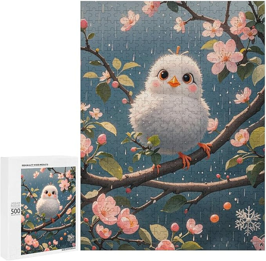 Wooden Puzzles 500 Piece，Bird Flower Themed Jigsaw Puzzles，Stress Relief Games，Puzzle Games Challenge Puzzles，Educational Games，Family Puzzles