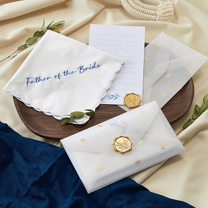 Truliva Wedding Gifts: Mother & Father of the Bride Handkerchiefs, Something Blue